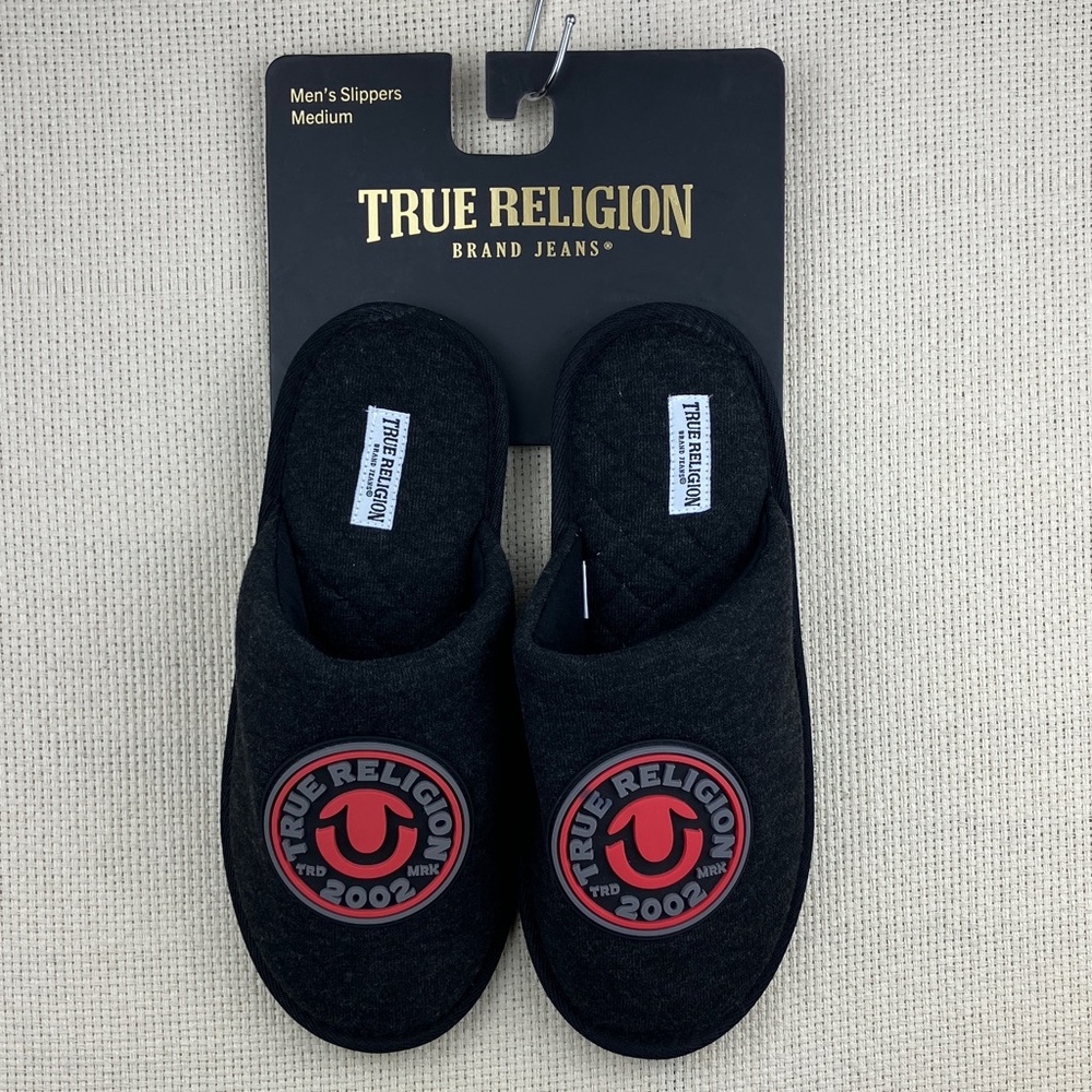 True Religion Logo Slippers Men's NWT